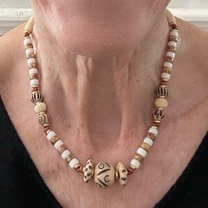 Boho Beaded Leather Necklace